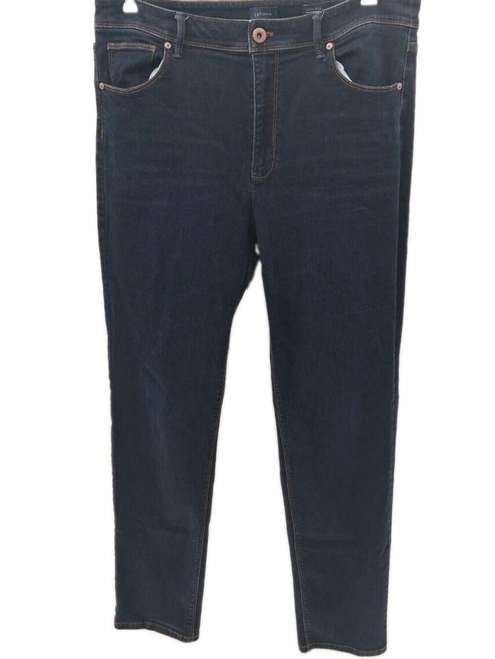 J. Jill Jeans Womens 14 Blue Denim High Rise Straight Leg Stretch Casual Pants